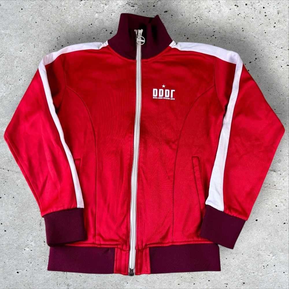 DIESEL Full-Zip Sweatshirt Track‎ Jacket Men's Small Red Diesel Div. Denim Lover